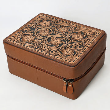 American Darling Jewelry Case Hand Tooled Genuine Leather Women Bag Western Handbag Purse |
